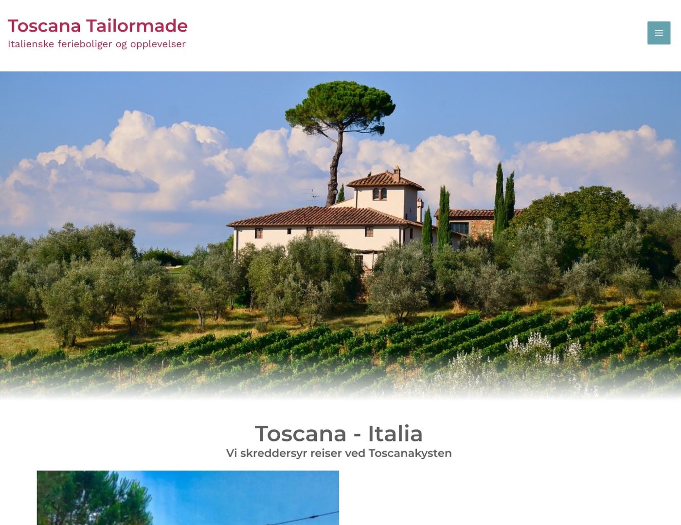 Toscanatailormade.com forside